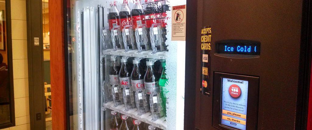 Vending machine with soda