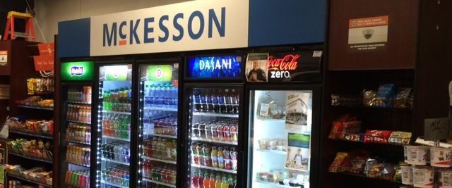 Various vending machines within market