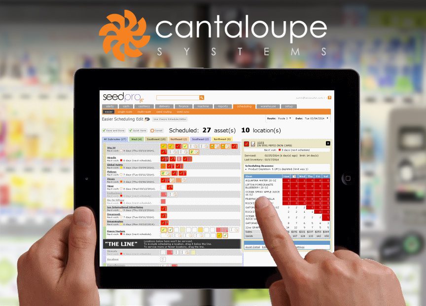Cantaloupe Systems inventory system screenshot on tablet device